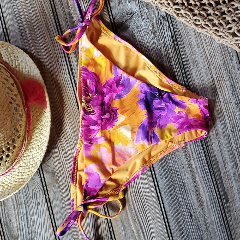 Nip Tuck Tropical Bikini Bottoms Yellow SIZE 4